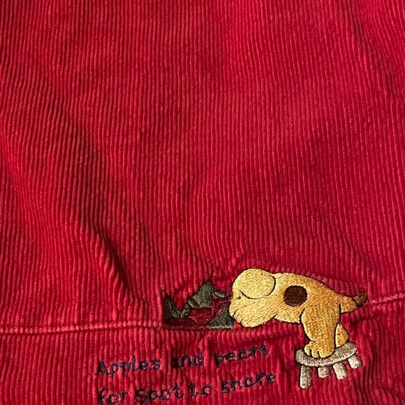 Vtg. Spot The Dog Embroidered Corduroy Red Toddler Dress 4t - Picture 2 of 7
